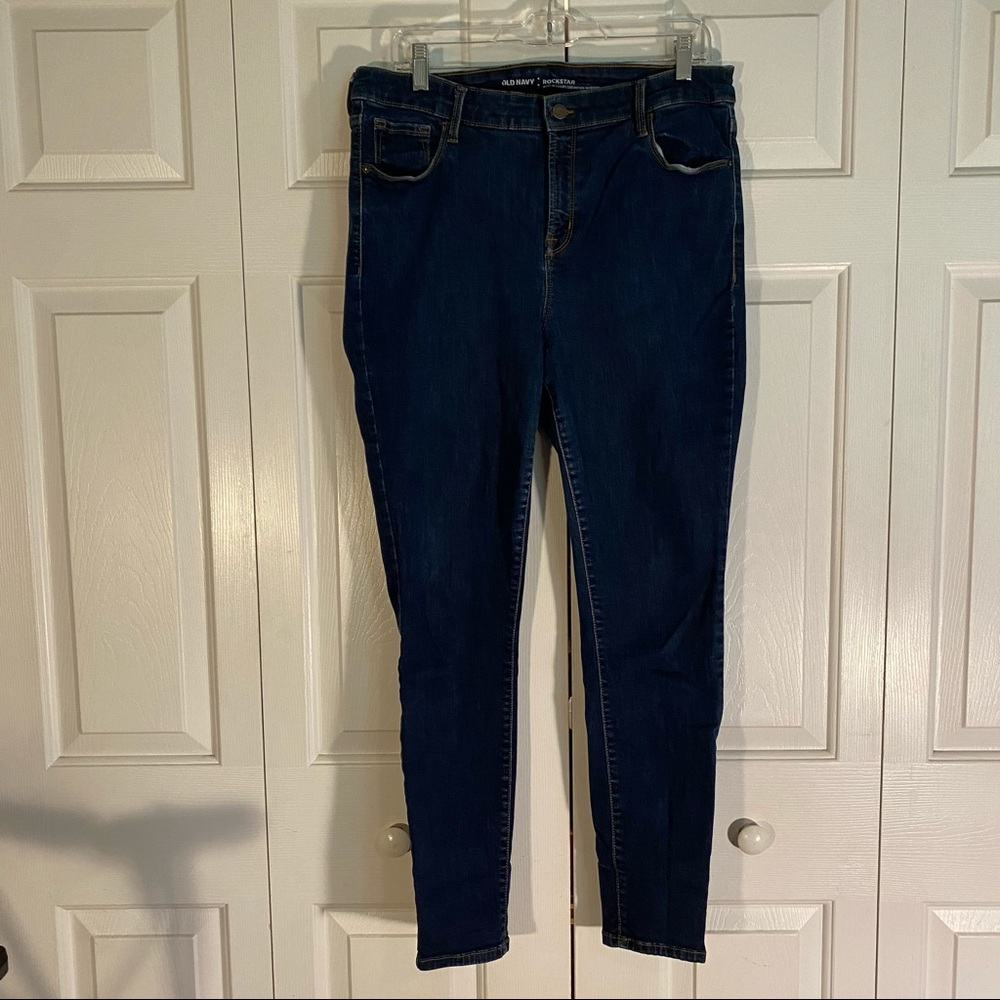 Old navy rockstar built-in sculpt denim skinny jeans size 16 regular